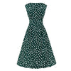 Vintage 50-Tal Grön Vit Polka Dots Klänning