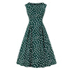 Vintage 50-Tal Grön Vit Polka Dots Klänning