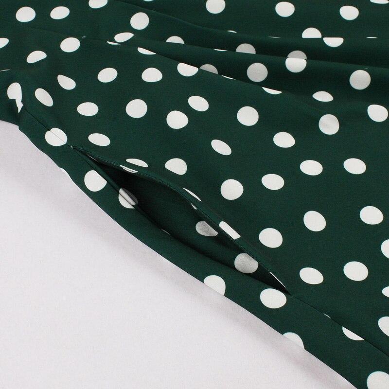 Vintage 50-Tal Grön Vit Polka Dots Klänning