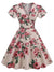 Vintage 60-Tal Beige Blommor Klänning