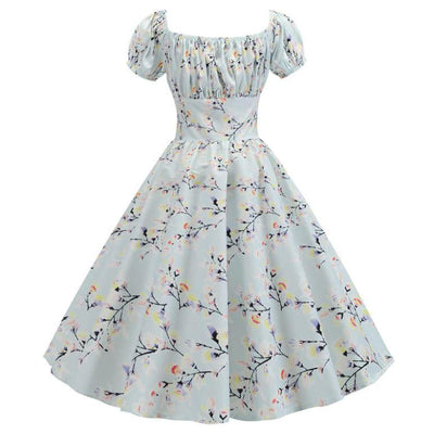 Vintage Blå Blomklänning Från 60-Talet