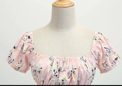 Vintage 60-Tals Rosa Blomma Klänning