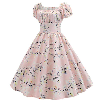 Vintage 60-Tals Rosa Blomma Klänning