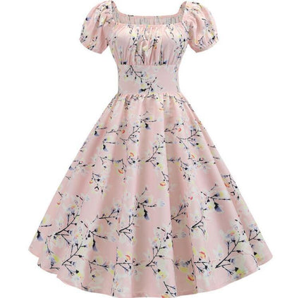 Vintage 60-Tals Rosa Blomma Klänning