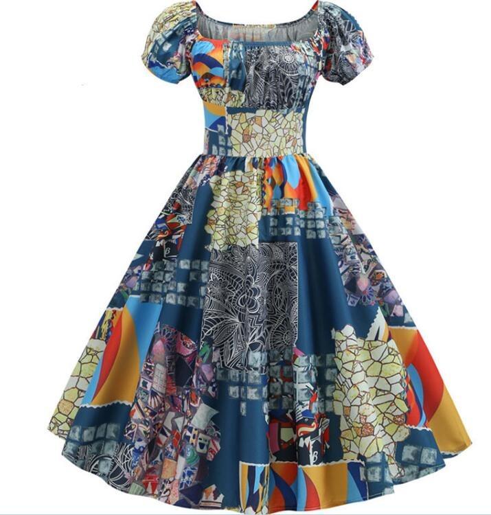 Vintage Patchworkklänning Från 60-Talet