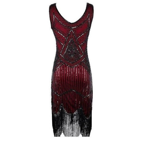 Vintage 20-Tal Gatsby Klänning Burgundy