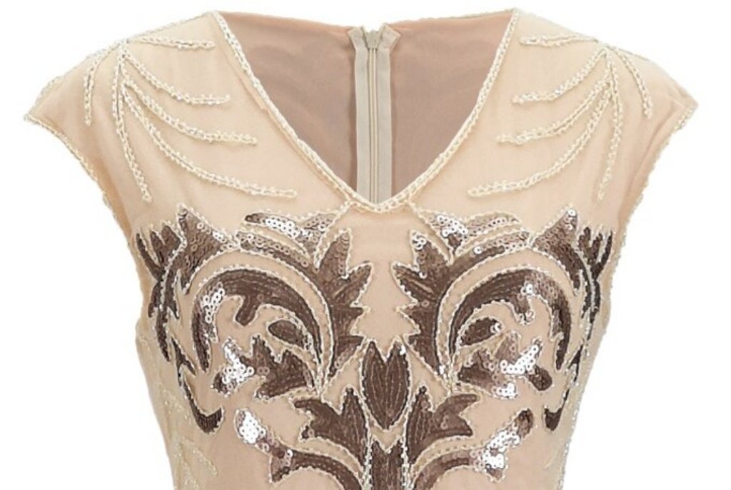 Vintage 20-Tals Retroklänning Beige