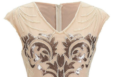 Vintage 20-Tals Retroklänning Beige