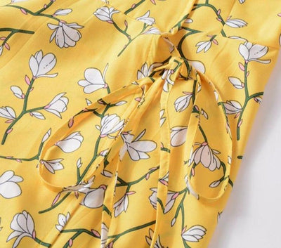 Vintage 40-Tals Gul Blomma Klänning