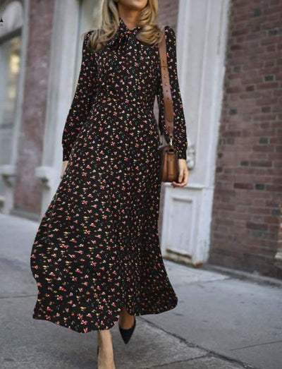 Vintage 40-Tal Flowy Black Klänning