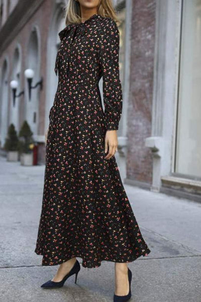 Vintage 40-Tal Flowy Black Klänning