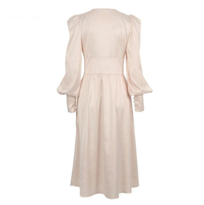 Vintage 40-Tals Beige Satängklänning