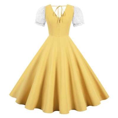 Vintage 50-Tals Gul Klänning