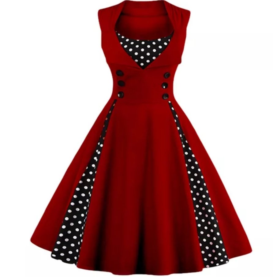 Vintage 60s Plus Size Klänning Burgundy