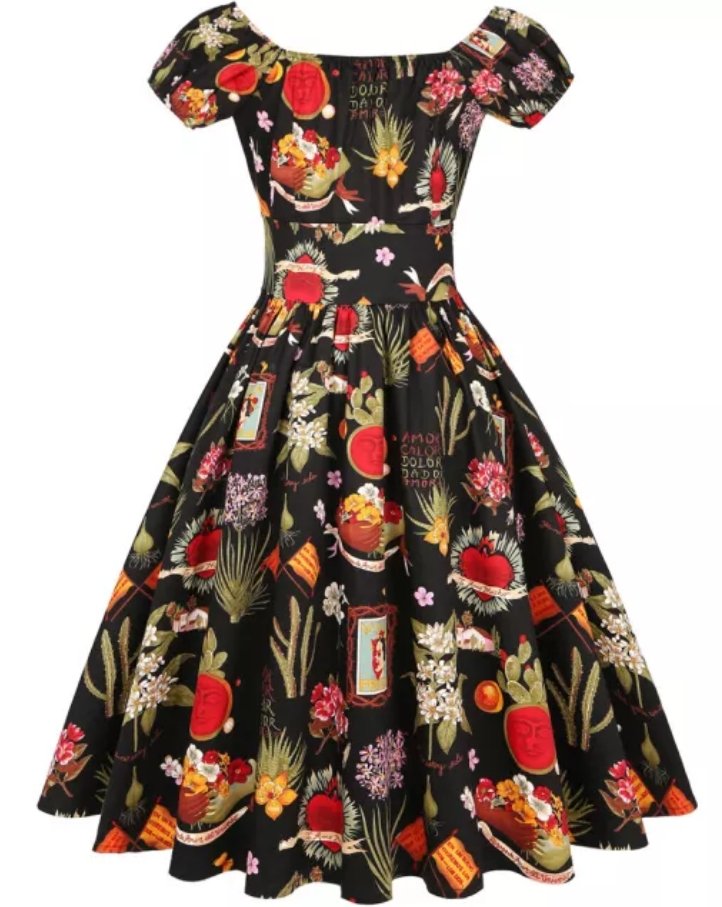 Vintage 60-Talsklänning Plus Size Marinblå