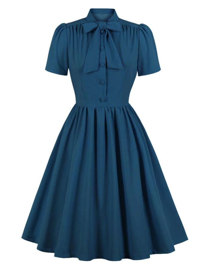 Preppy Vintage Klänning Blå