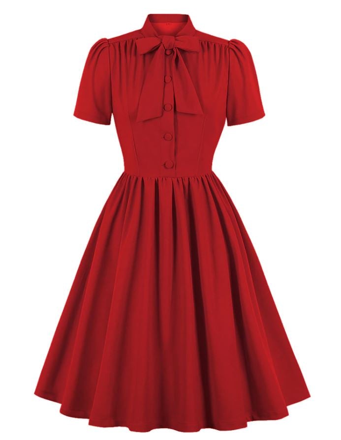 Preppy Röd Vintageklänning