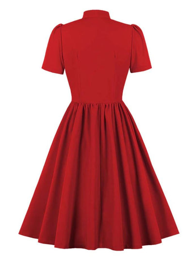 Preppy Röd Vintageklänning