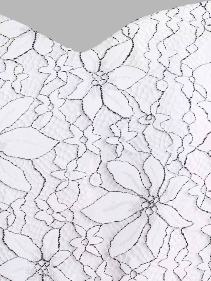 Vintage Vit Broderiklänning