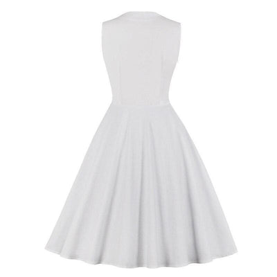 Vintage Vit Rockabilly Klänning