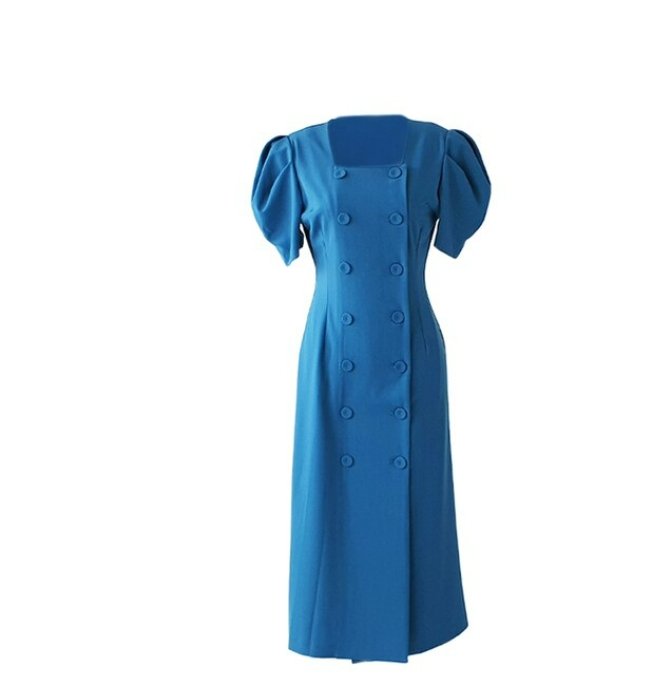 Kungsblå Vintageklänning