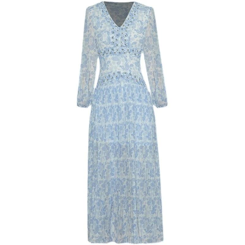 Blå Vintageklänning