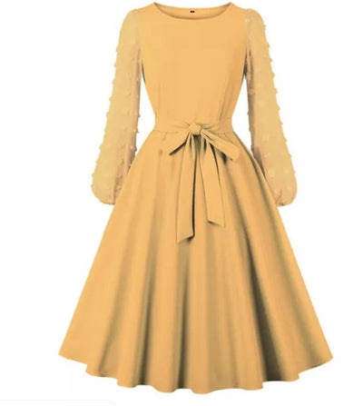 Vintage Bohemian Gul Klänning