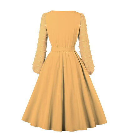 Vintage Bohemian Gul Klänning