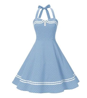 Vintage Boogie Woogie Klänning Blå
