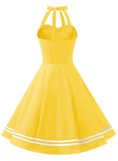 Vintage Boogie Woogie Gul Klänning