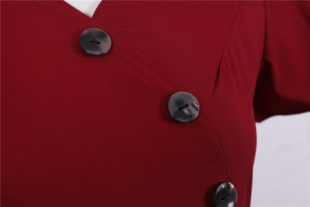 Vintage Klänning Knappar Burgund