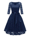 Vintage Blå Broderiklänning