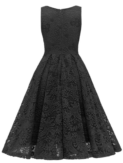 Vintage Svart Broderiklänning