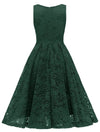 Vintage Grön Broderiklänning