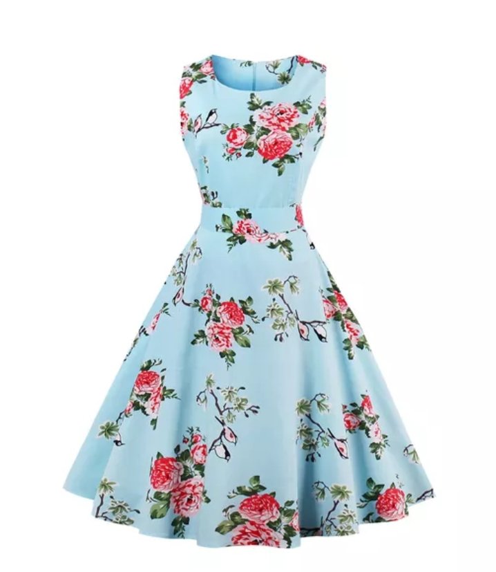 Vintage Chic Retro Beautiful Roses Klänning