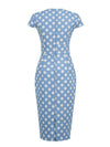 Vintage Fyrkantig Krage Polka Dot Klänning