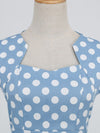 Vintage Fyrkantig Krage Polka Dot Klänning