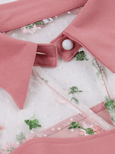 Rosa Peter Pan Krage Vintage Klänning
