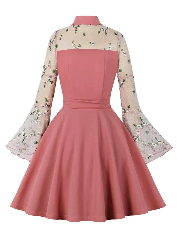Rosa Peter Pan Krage Vintage Klänning