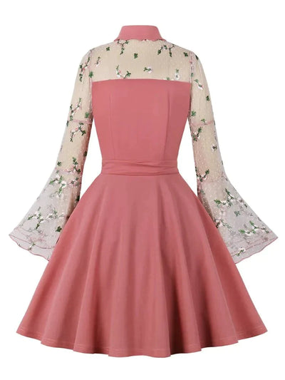 Rosa Peter Pan Krage Vintage Klänning