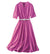 Vintage V-Ringad Klänning Fuschia