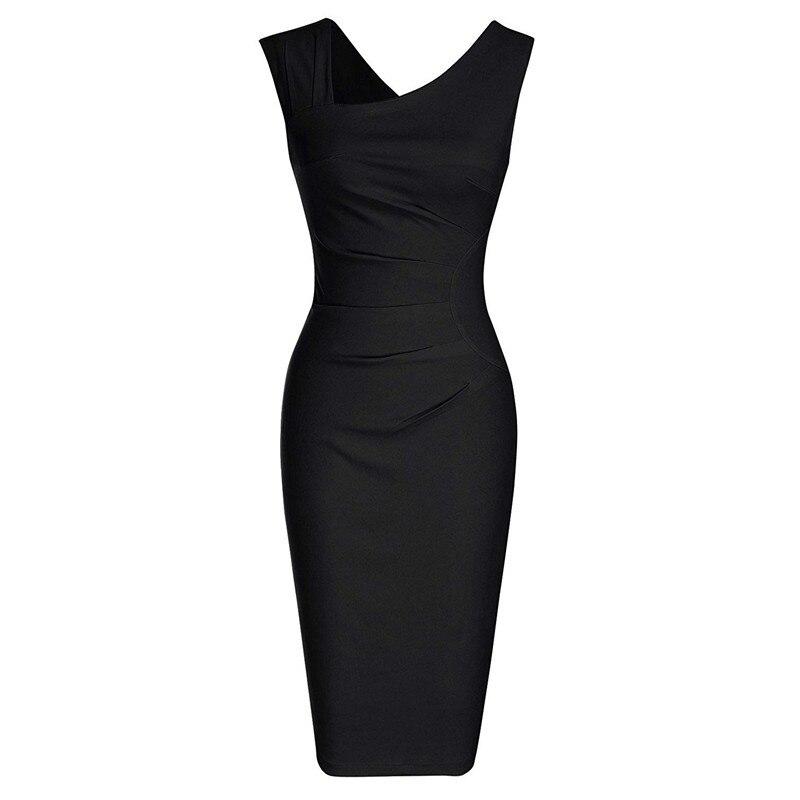 Vintage Chic Pencil Dress Black