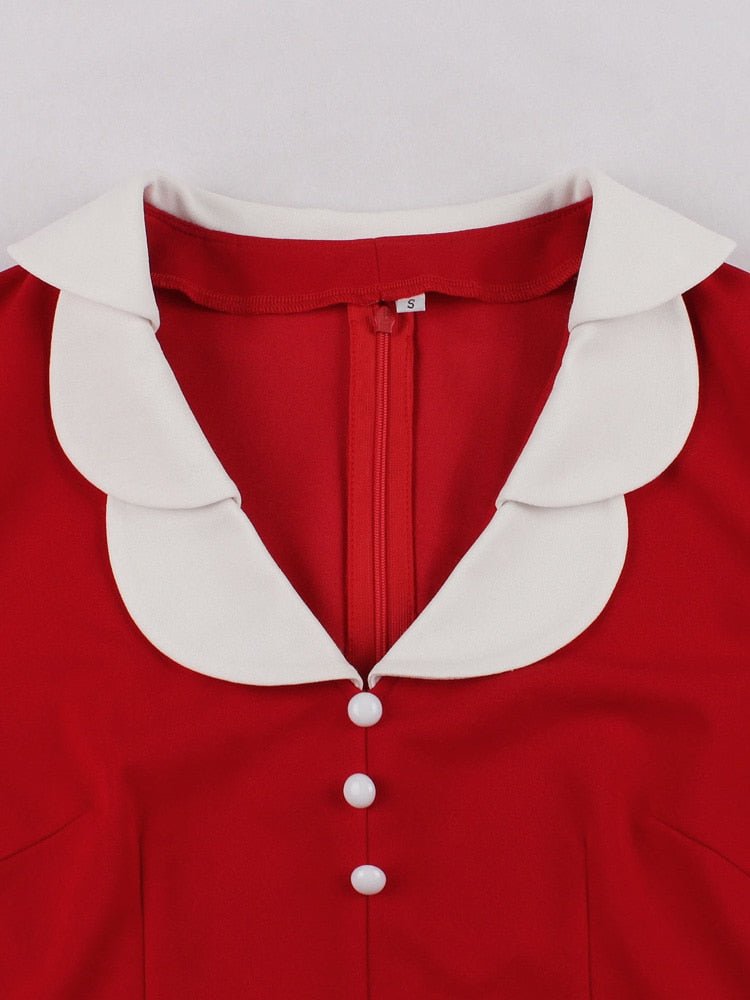 Vintage Pencil Chic Röd Klänning