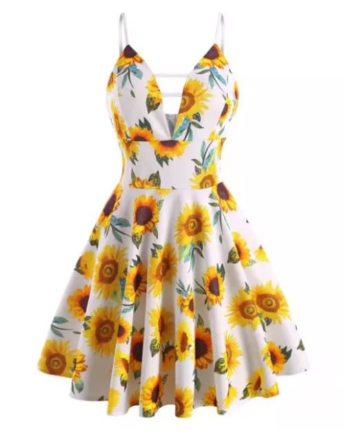 Vintage Half Strap Klänning