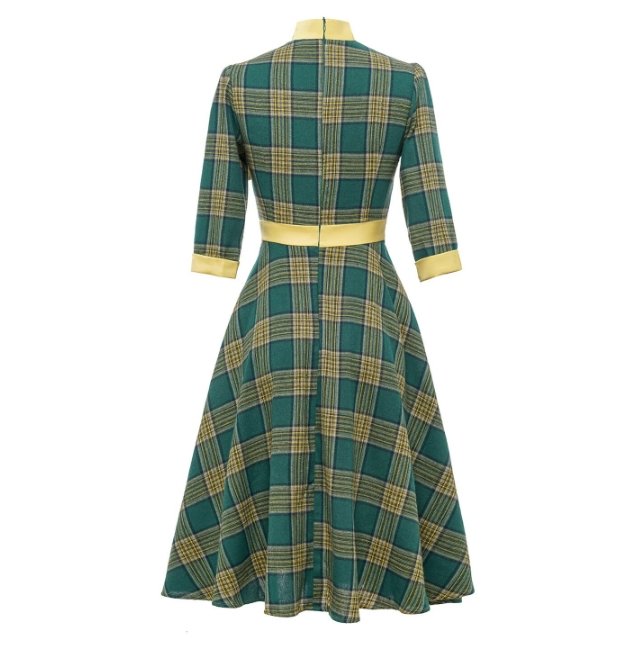 Vintage Green Elegance Klänning