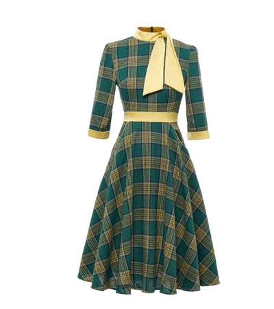 Vintage Green Elegance Klänning