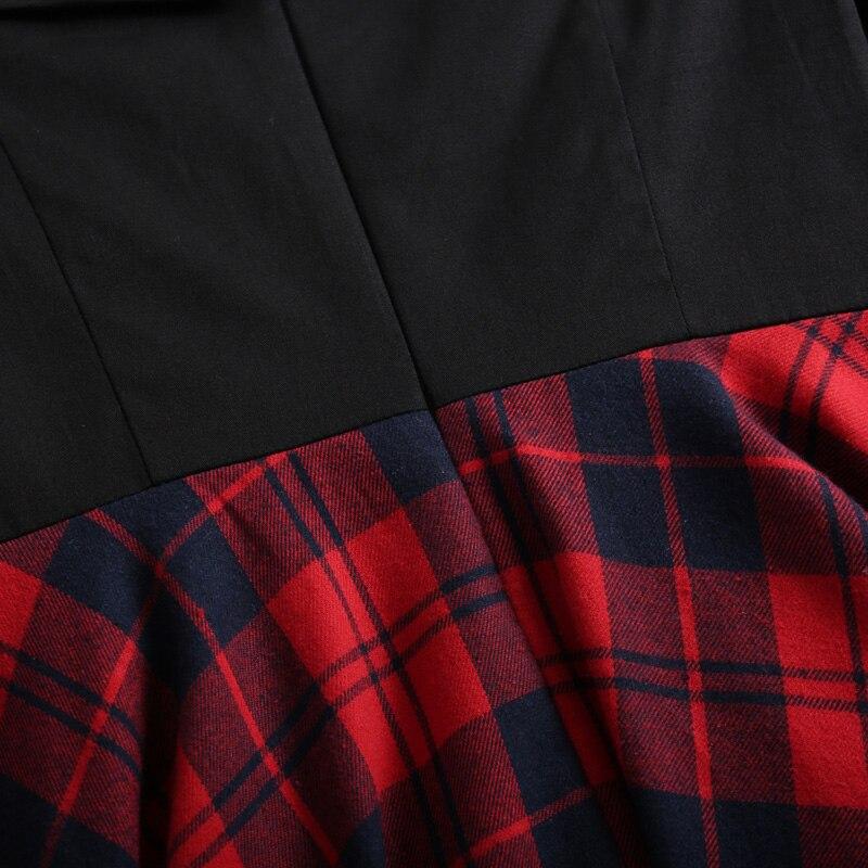 Vintage Off Shoulder Tartan Klänning