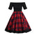 Vintage Off Shoulder Tartan Klänning