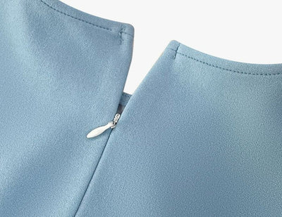 Vintageklänning För Kvinnor Blå Prickar