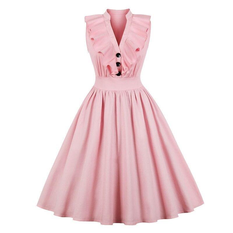 Vintage Froufrou Plus Size Rosa Klänning